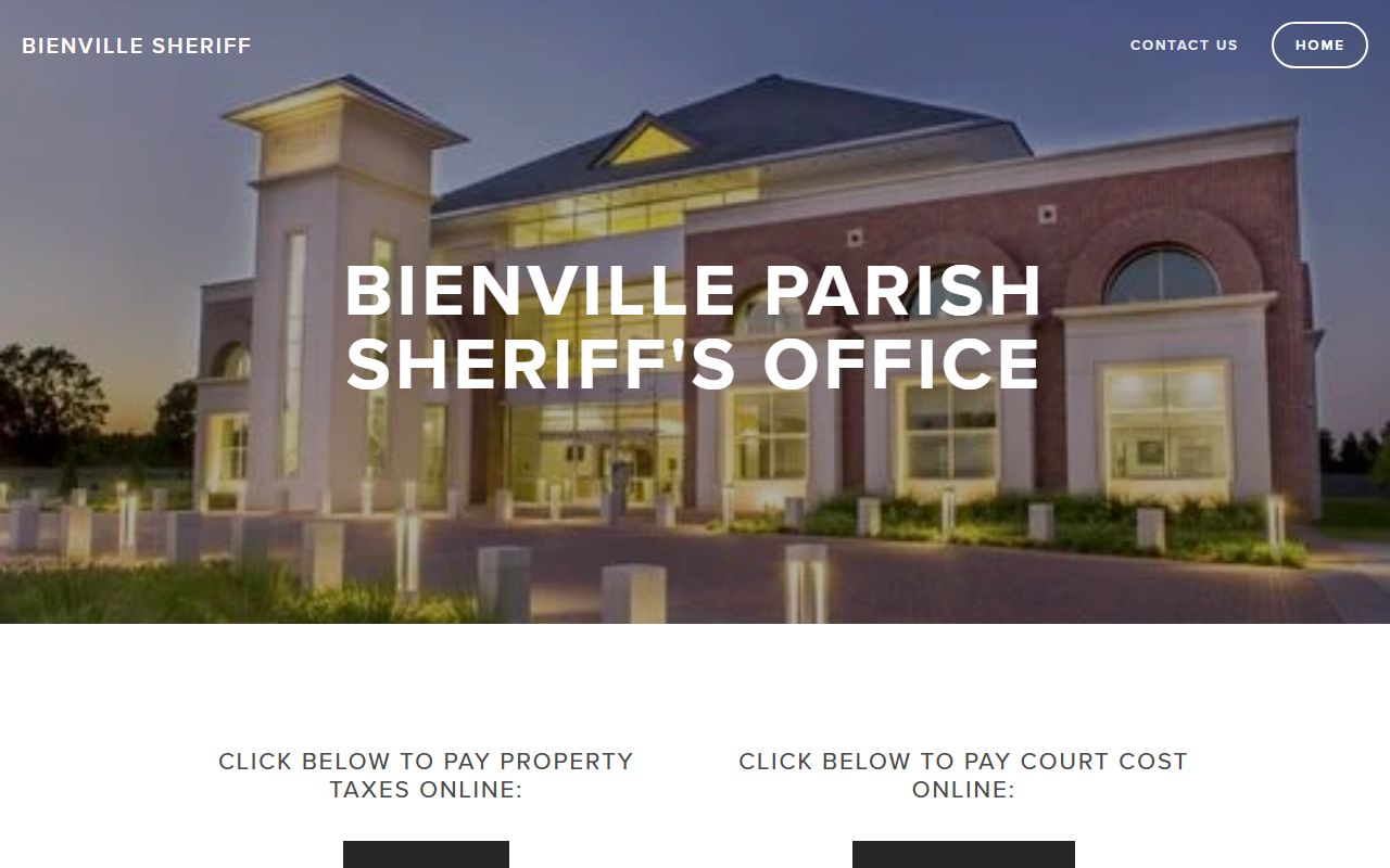 Bienville Parish Sheriff's Office website for 24 hour booking records