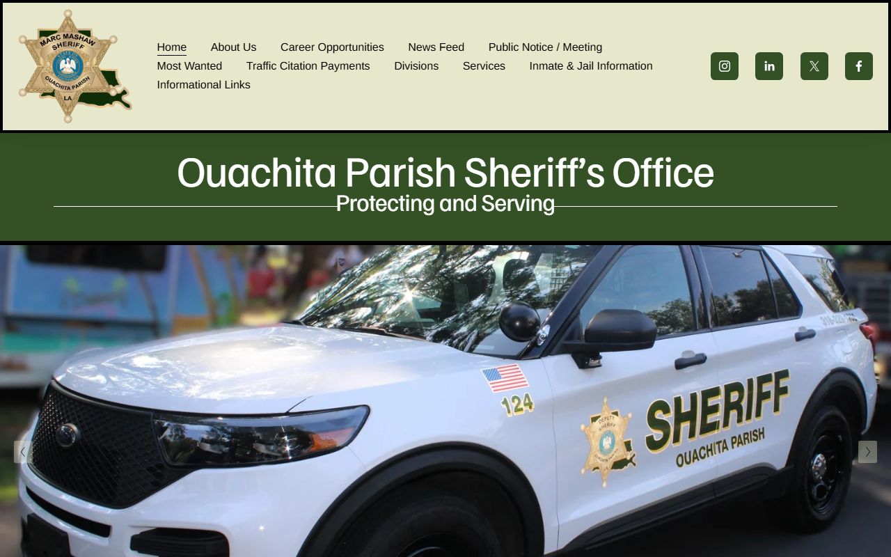 Ouachita Parish 24 hour booking sheriff's office website