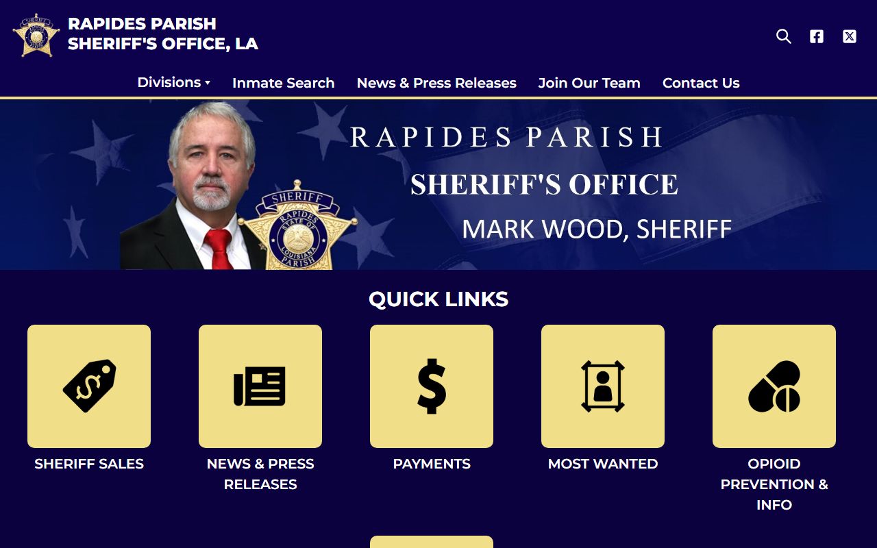 Rapides Parish 24 hour booking sheriff's office website