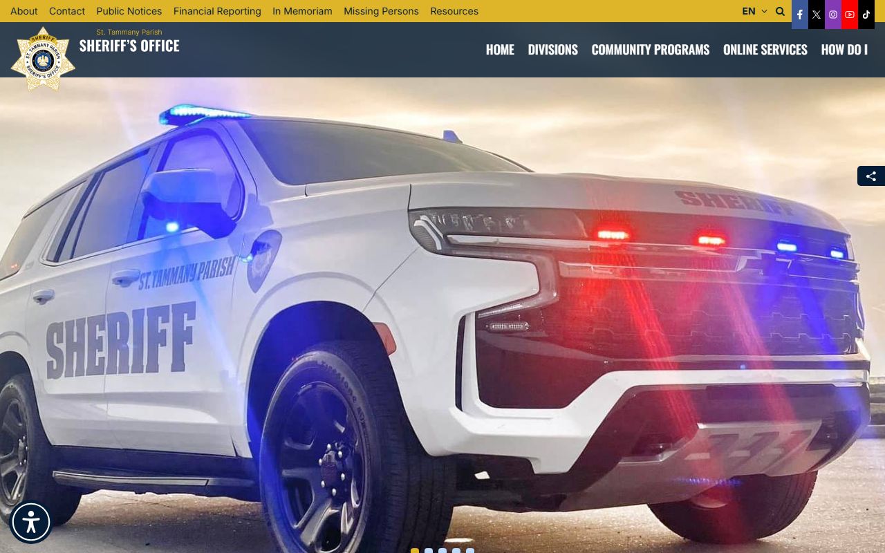 St. Tammany Parish Sheriff website for 24 hour booking search
