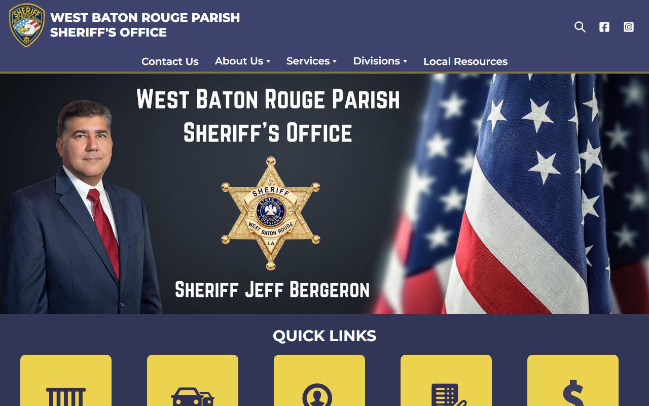 West Baton Rouge Parish sheriff office website for booking records
